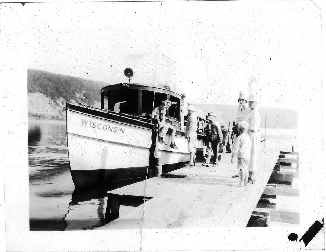 Photograph (51)
1926, Wis.  Irene, Aunt Jay, Sandy at Wisconsin Dells.
